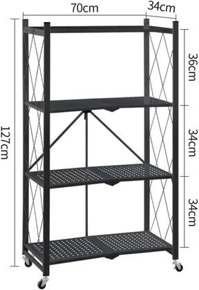 Estante Aço Multiuso Dobrável Compacta Estilo Industrial 4 Prateleiras Portátil