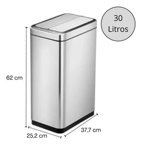 Lixeira 30 Litros Lixeira Automática Inox Resistente Oferta