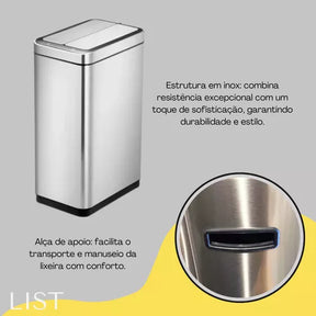 Lixeira 30 Litros Lixeira Automática Inox Resistente Oferta