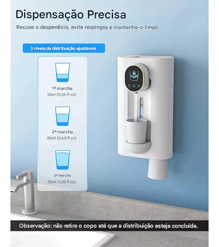 Dispensador De Enxaguante Bucal Automático Recarregável