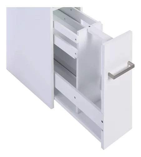 Armário De Armazenamento De Banheiro Spirich Home Slim White